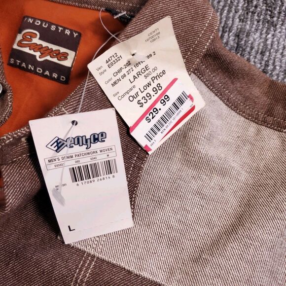 Vintage Y2K Enyce Denim Patchwork Brown Jacket Mens Size Larger NWT - Picture 5 of 16